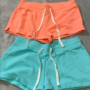 old navy brand comfy shorts (coral+aqua)